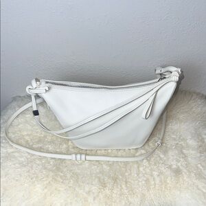 White Women's Leather Crossbody Bag